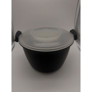 Pampered Chef Rice Cooker Plus Black Microwave Steamer 3 Quart 2779 Made in USA